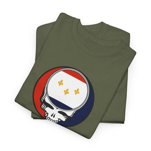 Grateful Dead - New Orleans Flag Stealie Unisex Tshirt - StealieShop